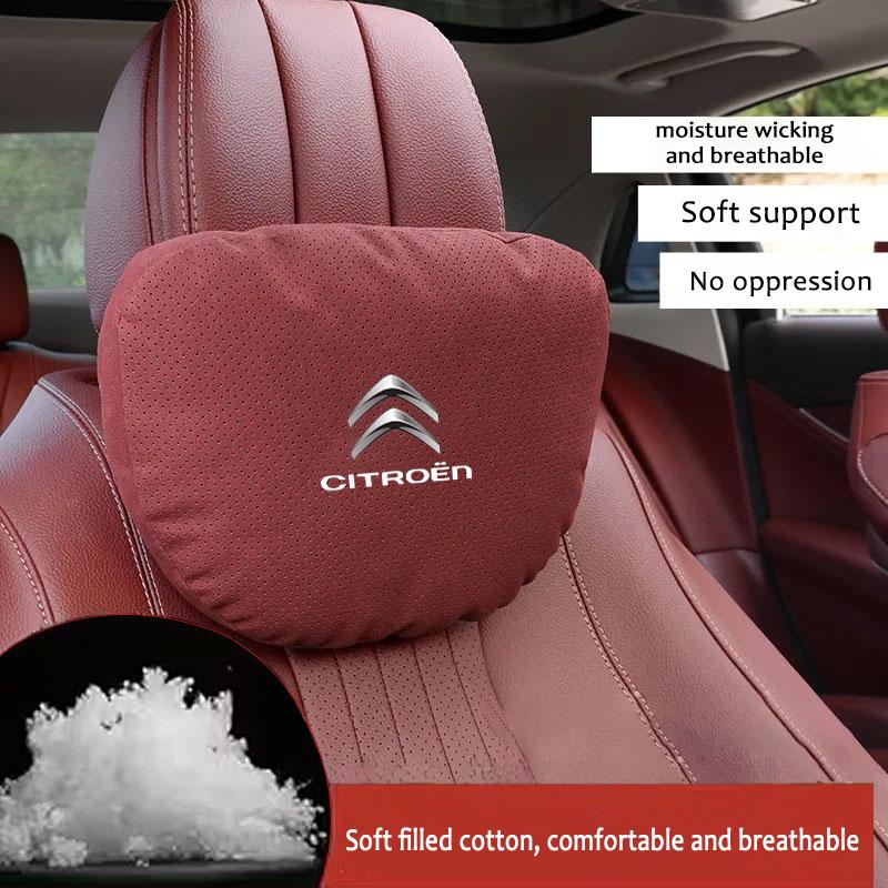 Car Headrest Cover Seat Head Rest Neck Pillow Protector For Citroen DS 3 C4 C3 C5 Aircross Berlingo Celysee Cactus Picasso Saxo
