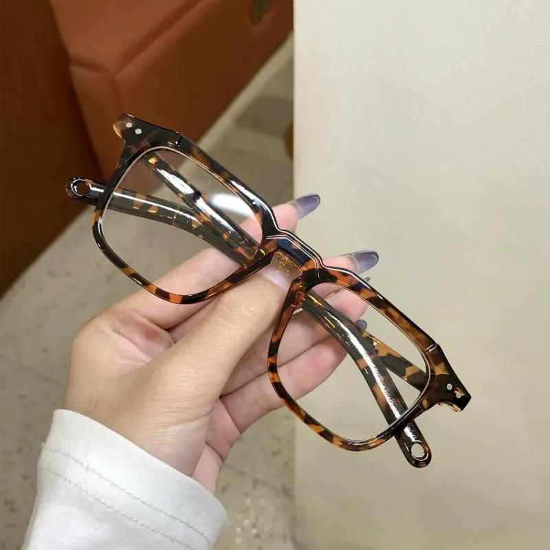 

Blue Light Blocking Square Frames Reading Glasses Clear Lens Computer Eyeglasses Fashion Unisex Classic UV400 Myopia 0 леопардовый