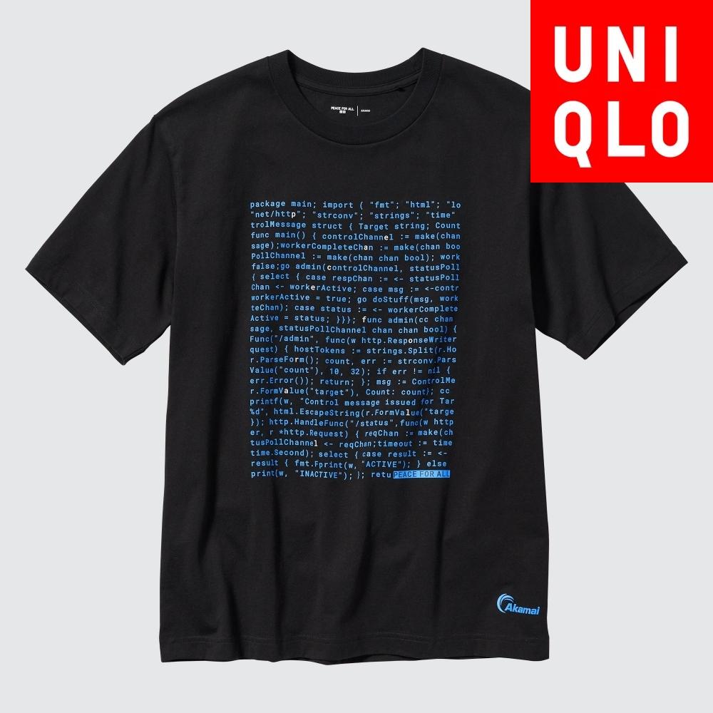

Футболка Uniqlo Peace For All с коротким рукавом и графическим принтом, стандартный крой Akamai 09 BLACK/UNISEX XS