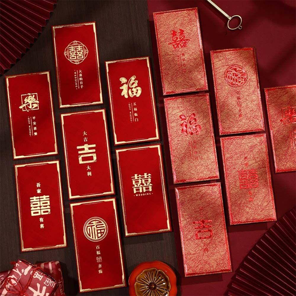 6pcs Chinese Style 2026 Horse Year Red Envelope Paper Money Pockets  For Chinese New Year