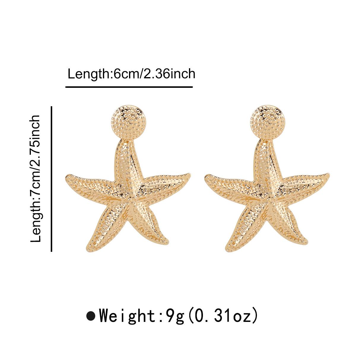 Европейские Модные Серьги Морская Звезда Ракушка Креативные Серьги в Морском Стиле с Текстурой Сплава Для Женщин Модные Украшения