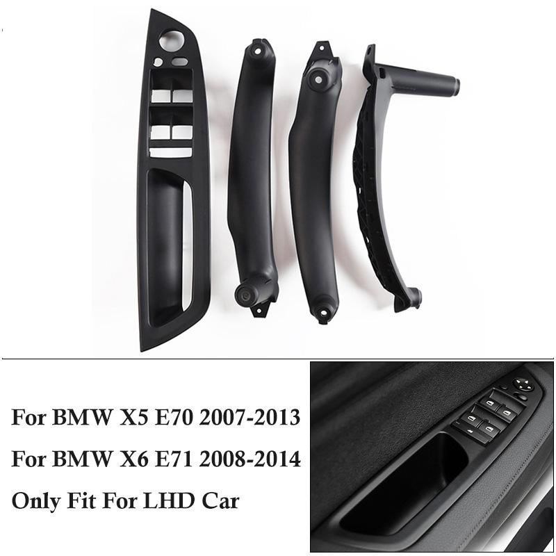 Only for LHD Car 4Pcs/Set Black Car Interior Door Pull Handle for BMW X5 E70 X6 E71/E72