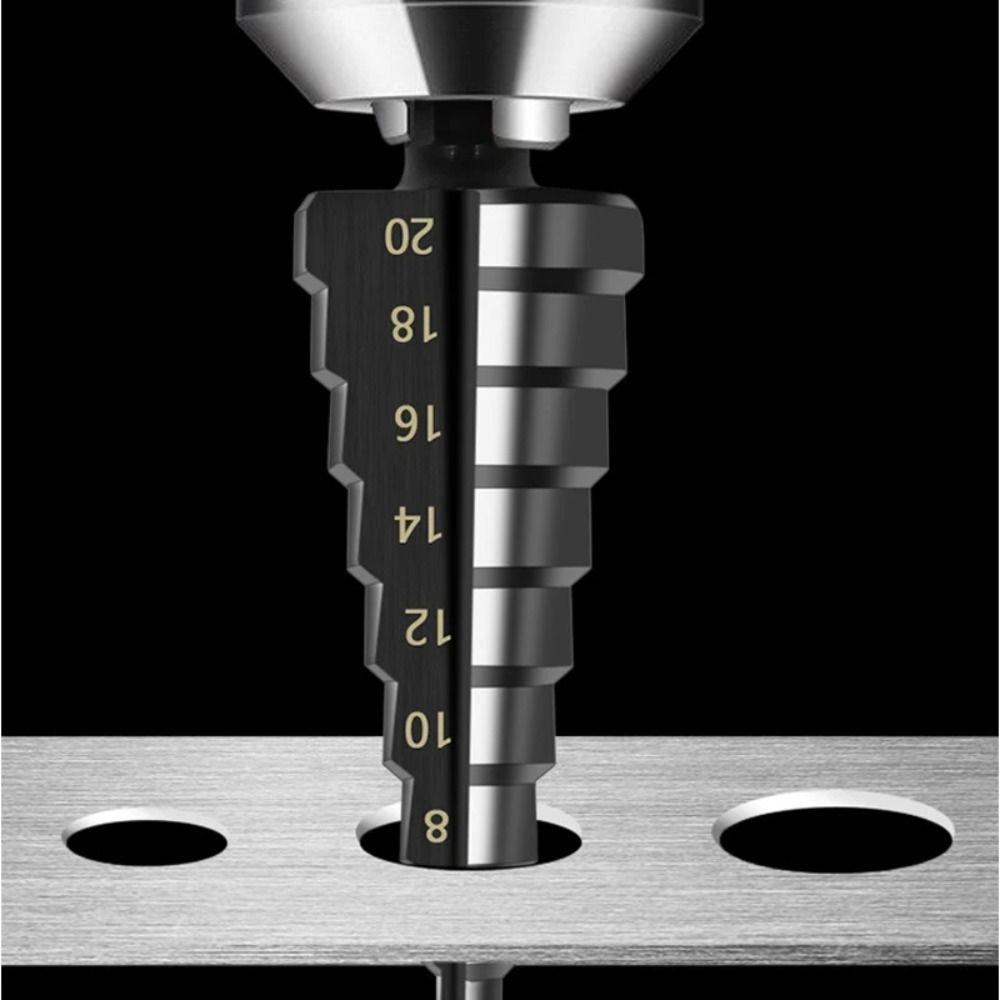 3Pcs HSS Drill Bit Straight Groove Step Drill Portable Stepped Drill Bit