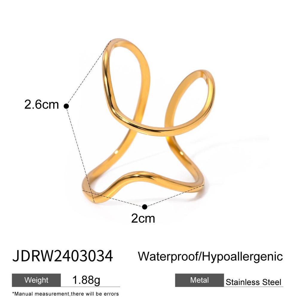 Jieding Stainless Steel Exaggerated Ring - High-end Irregular Design for Women, European and American Style