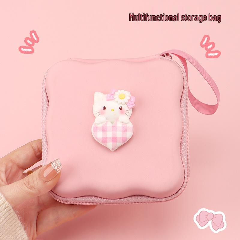 Cute Cartoon Camera & Cable Organizer: Portable, Large Capacity Storage Bag