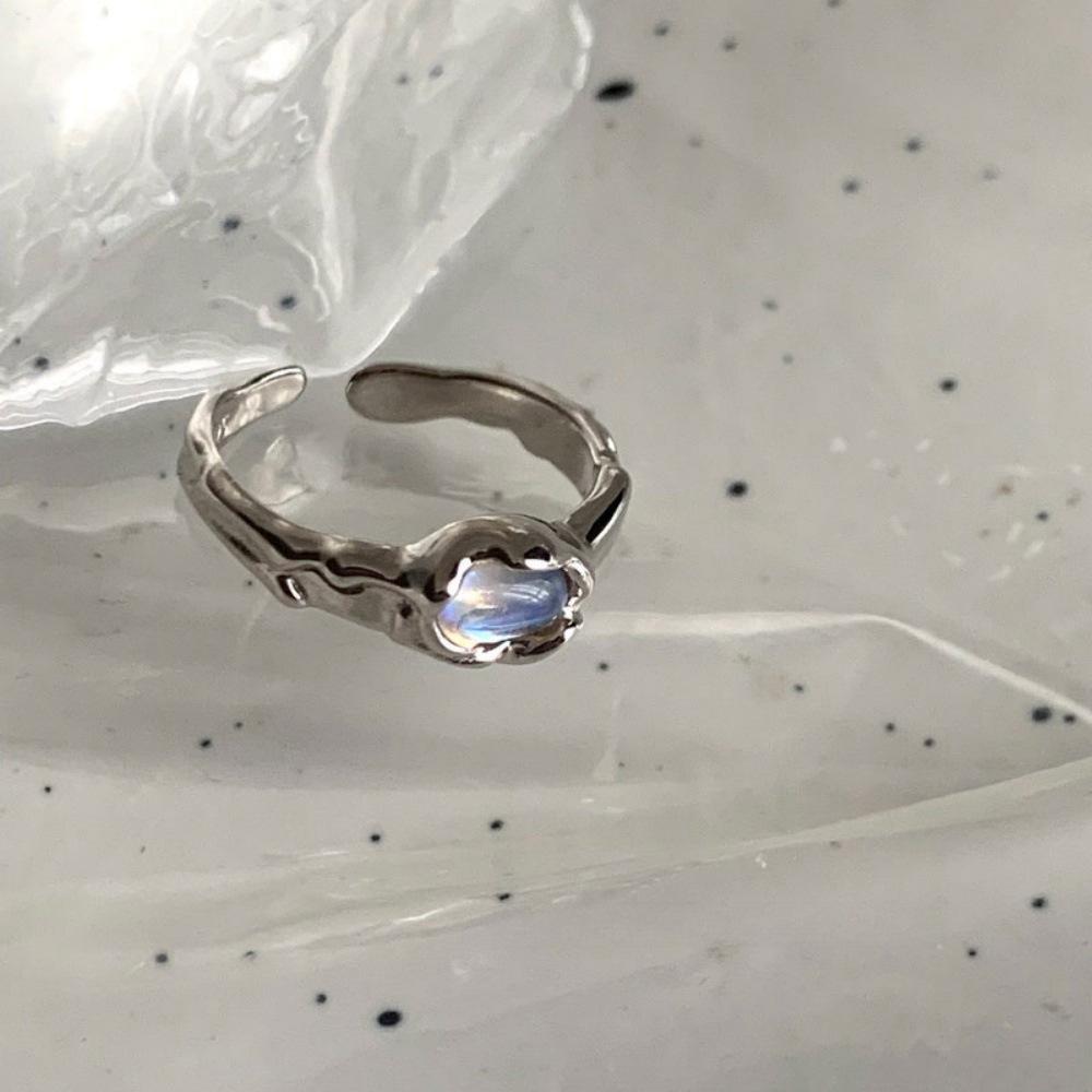 

Moonstone Ring Female Cold Wind Open Ring Irregular Index Finger Ring