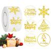 500 Sheets/roll Christmas Card Stickers Merry Christmas Label Stickers Self-adhesive Snowflake Tree Thin Decals For Envelopes