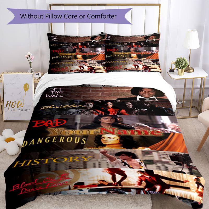 Michael Jackson 112 Customize Your Name Bedding Set Breathable Duvet Cover with Pillowcases Home Decoration Birthday Gift