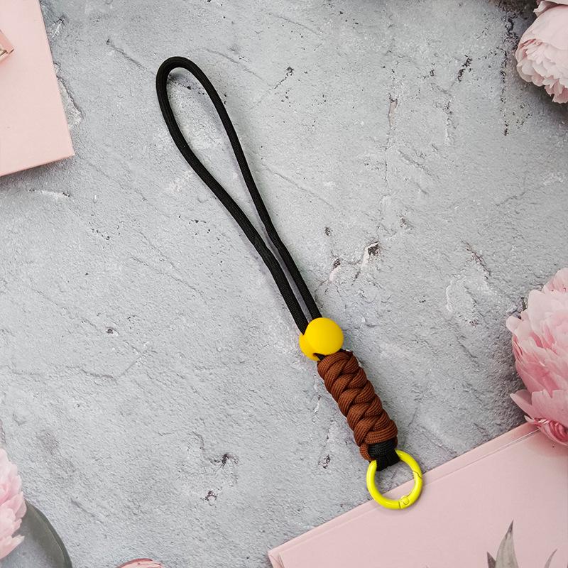 Colorblock Knotted Phone Lanyard: Creative Short Woven, Detachable, Anti-Lost Keychain Strap for Phone Cases