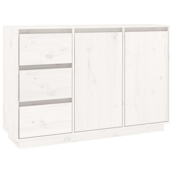 VidaXL Buffet Blanc 111x34x75 cm Bois massif de pin