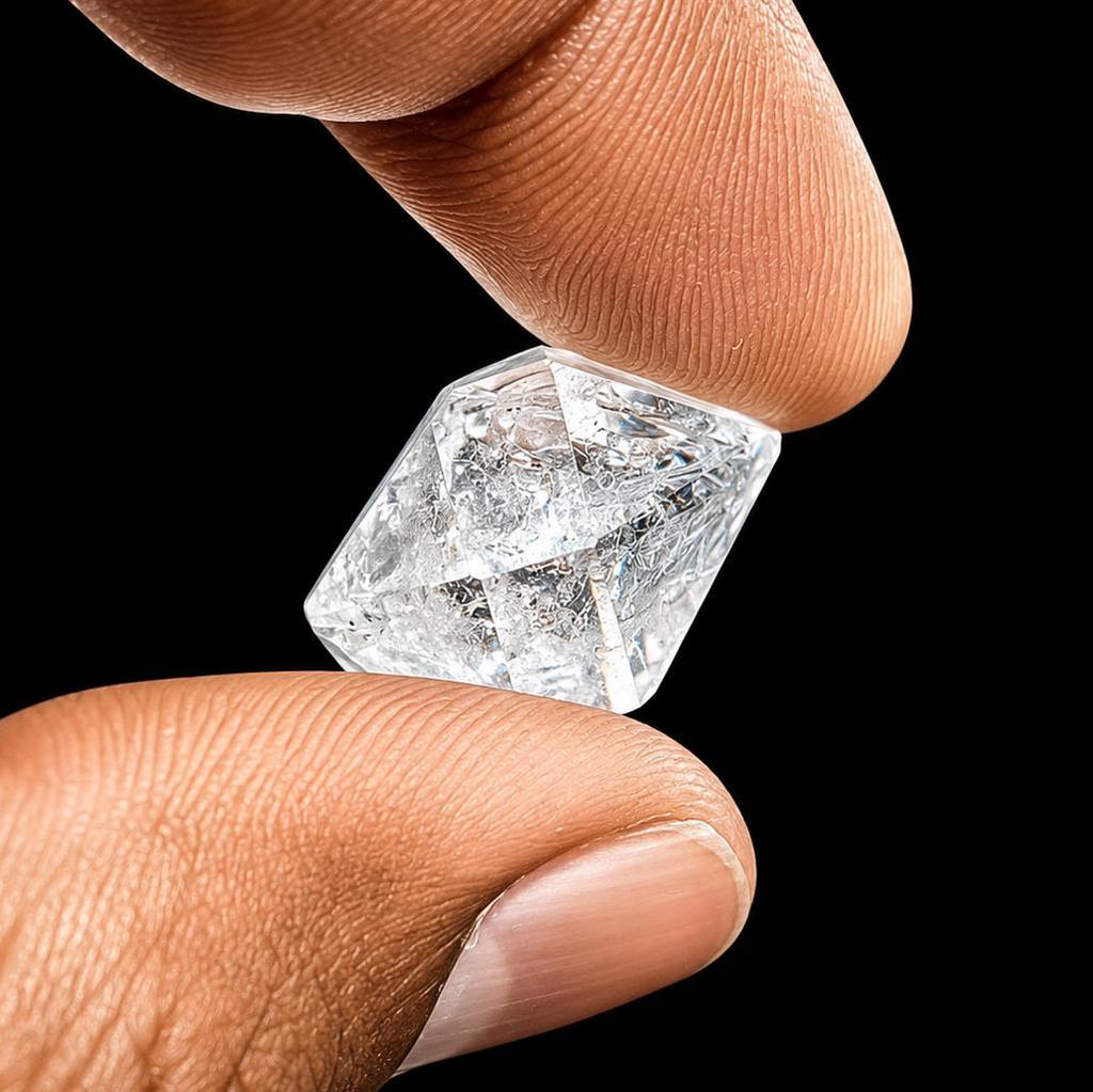 Kryształowy Kamień Diamentu Herkimer | Kamień Szlachetny z Kryształu Górskiego (18 Karatów)