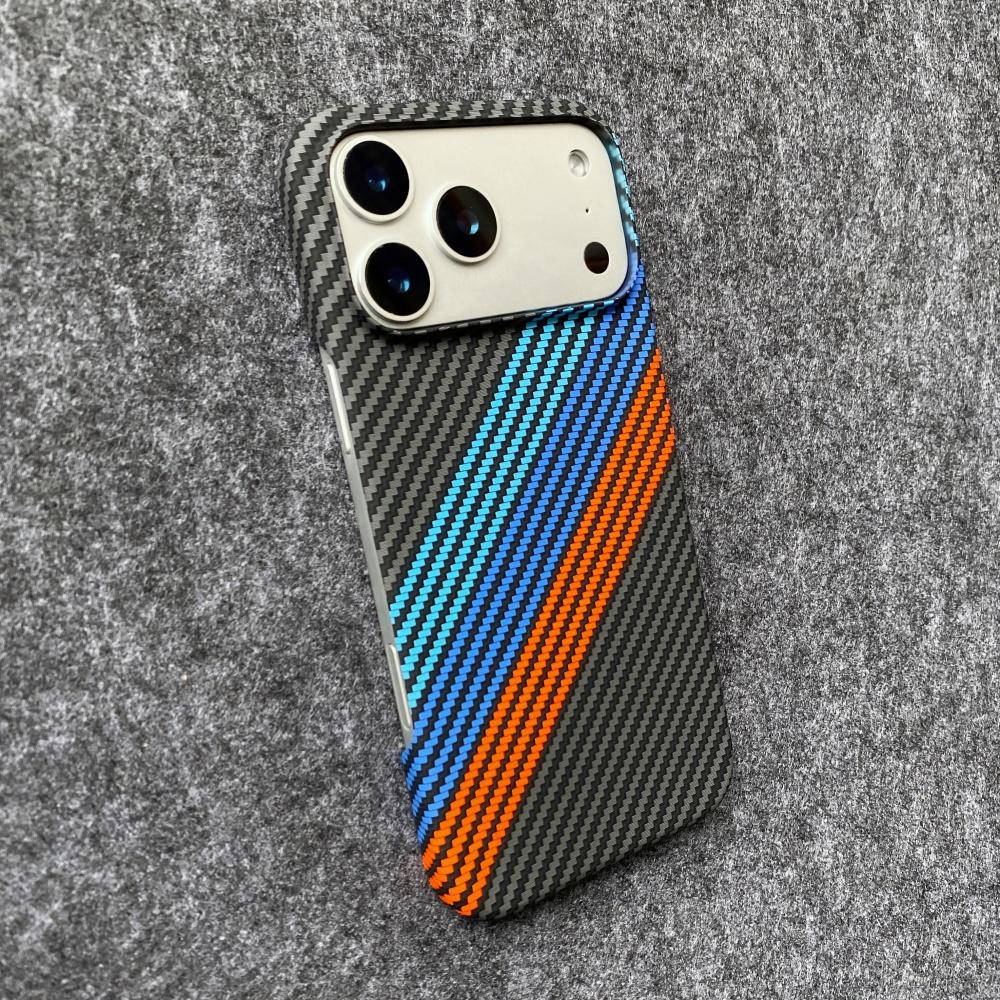 Ultra-thin Carbon Fiber Kevlar Pattern Phone Case for IPhone 17 Air 16 15 14 13 12 11 Pro Max Shockproof Matte Armor PC Cover