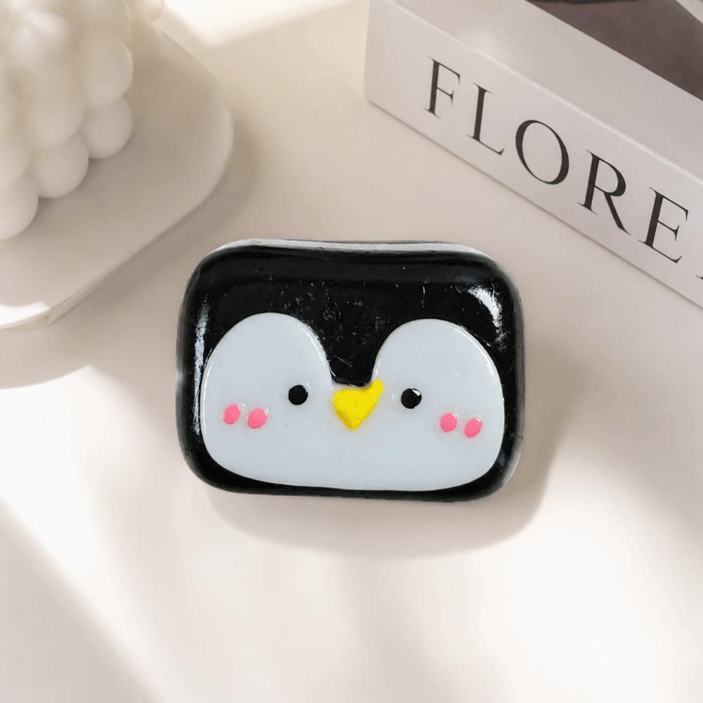 Cookie Shape Penguin Face Squishy Toy Glossy Surface Stress Relief Toy Daily Relaxation