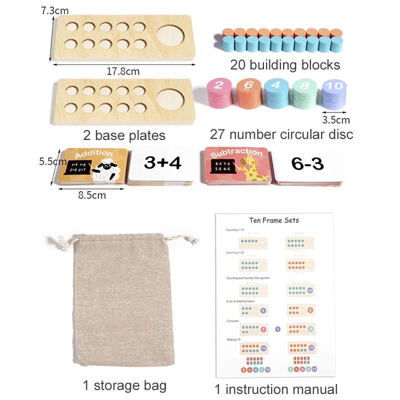 

Kids Wooden Number Board Cognitive Matching Addition Subtraction Operation Montessori Logical Thinking Training Math Toy Sets Gifts