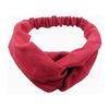 (RONGUI) Women's Hair Band Wide Twist Cross Turban After Bath Face Wash Sports Plain (Dark Red)
