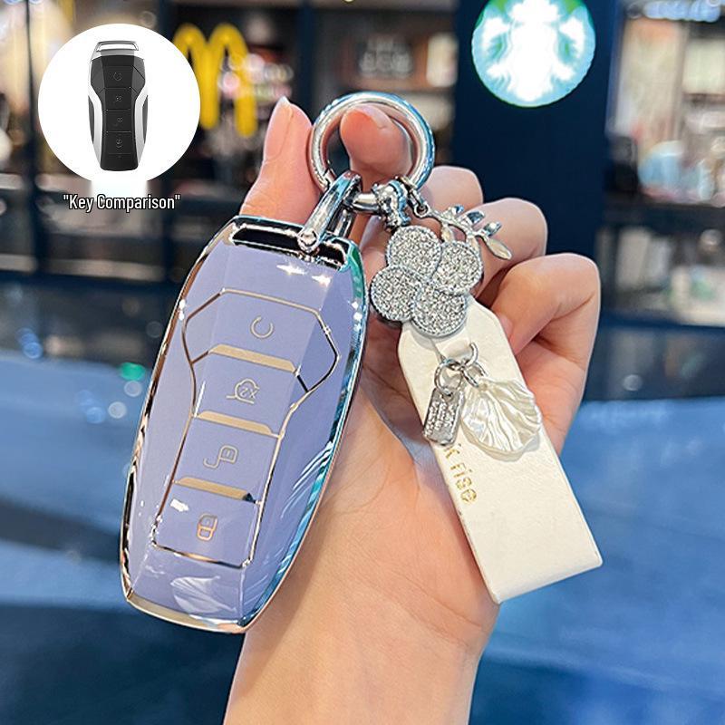 BYD Key Cover for Dolphin Song, Qin DMI, Han EV, Yuan Pro, Tang, Seal, GT, and Seagull - Summer Edition