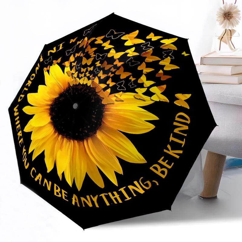 Rosen Garten Teller Automatischer Regenschirm Stabiler 8-Speichen-Schaft Langlebiger Kunststoff & Eisen Ganzjahres-Reise-Outdoor-Zubehör Geschenk für Festivals