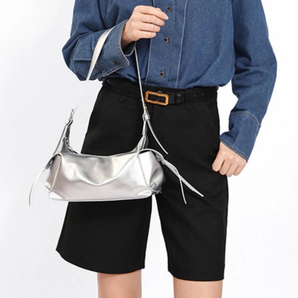 

Retro Punk Underarm Bag Casual Hobo Bag Temperament Pillow Handbag Women серебряный