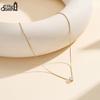 EFFIE QUEEN Creative Zircon Heart Pendant Necklace Dainty Trendy Stainless Steel Heart Choker Chain Waterproof Jewelry STKN18