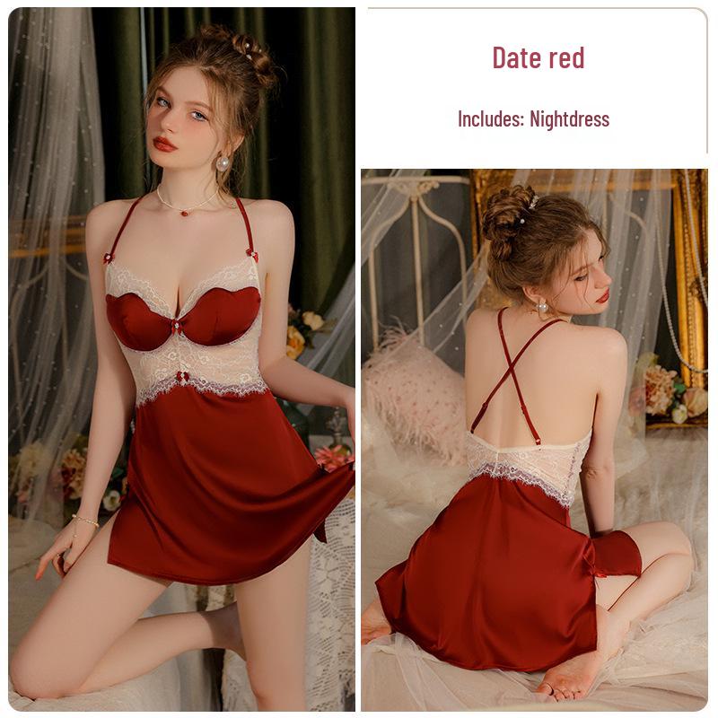 Satin & Lace Sheer Seductive Sleep Dress & Robe Set