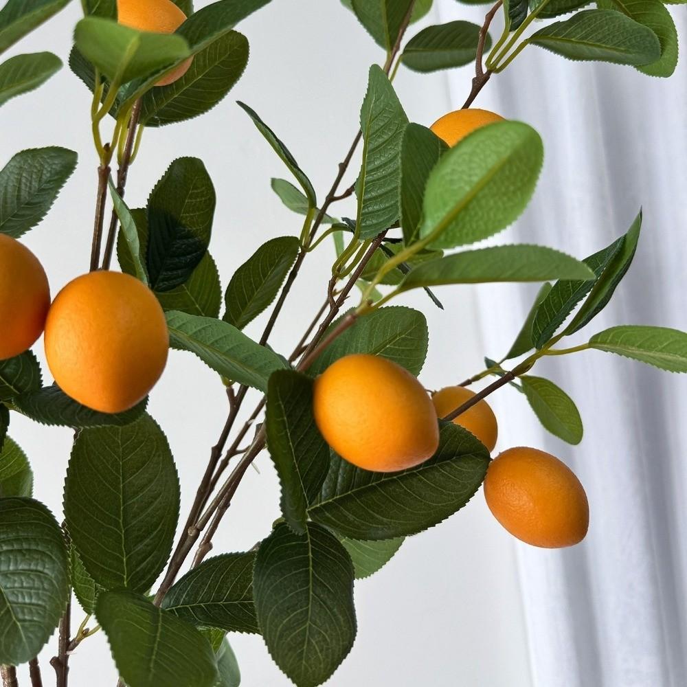 Real Touch 3 Forked Lemon Branches Realistic Artificial Plant Flower Arrangement Bedroom