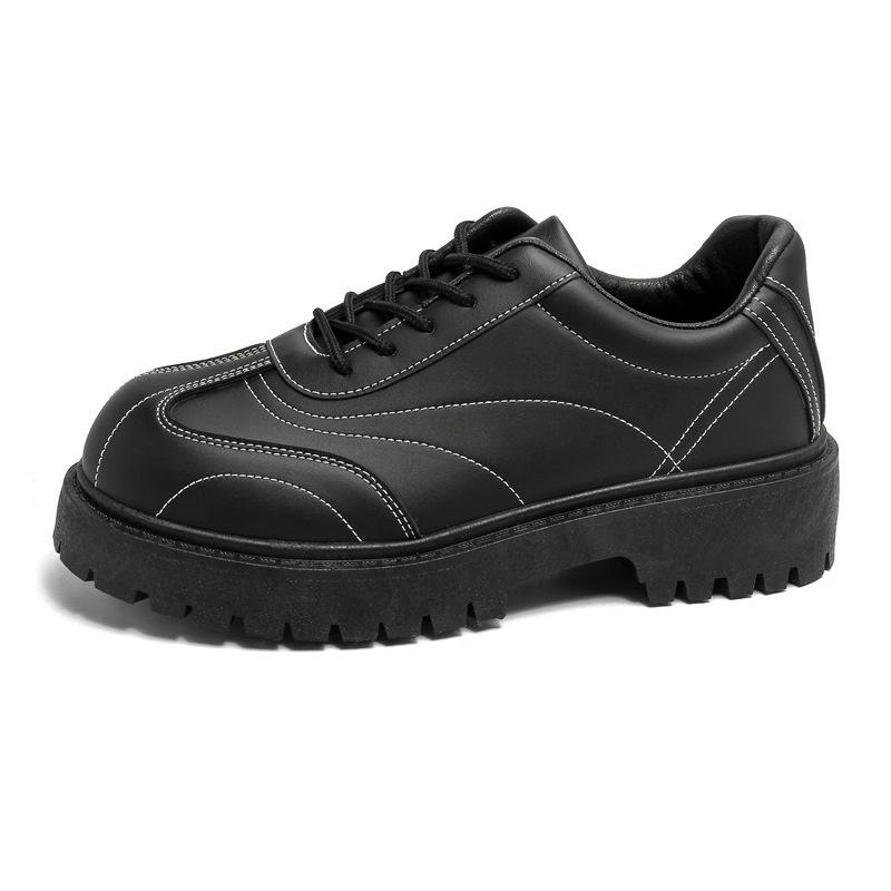 Herren Lederschuhe Herbsttrend hoher Wert vielseitig Low Top Big Head Derby Schuhe Britische lässige Herrenschuhe