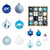 44pcs Christmas Tree Ornament Plastic Ball Decorations For DIY Crafts And Painted Designed Boxes Pendant