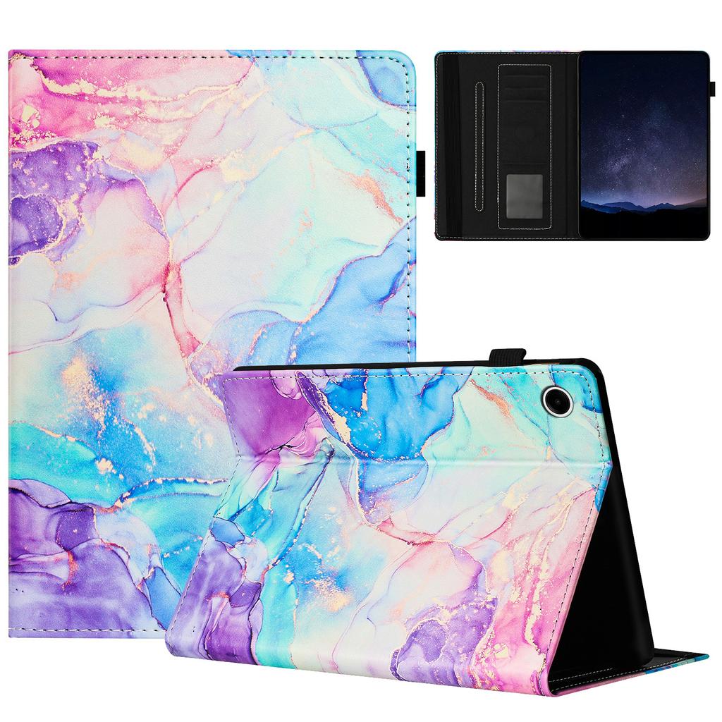 For Samsung Galaxy Tab A9 Case Marble Pattern Leather Stand Protective Cover with Auto Sleep/Wake