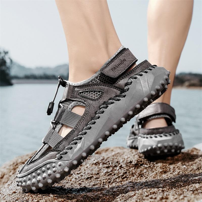 Fashion Quick Dry Wading Aqua Sandals New Trend Fashion Men's Beach Shoes Outdoor Sports Leisure Sandals Comfort Flat Slip-on Loafers