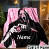 Custom Name Horror Characters Blanket Bedding Blanket Picnic Blanket for Women Men, Throw Blankets for Couch Bed, Christmas and Halloween Gifts