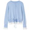 Women's Wool Blend Faux Two-Piece Knit Cardigan