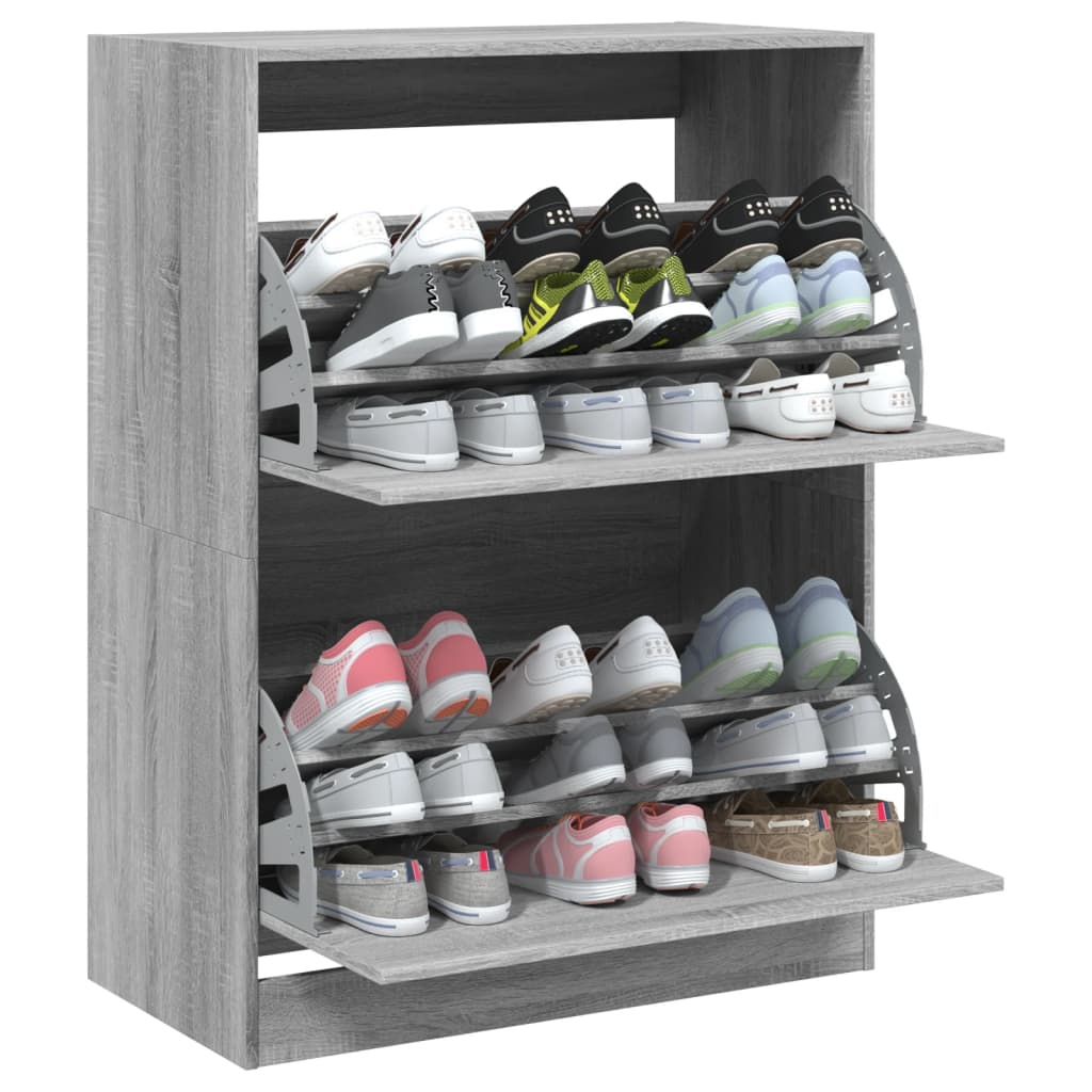 Shoe Cabinet with 2 Doors Grey Sonoma 80 x 42 x 108 cm