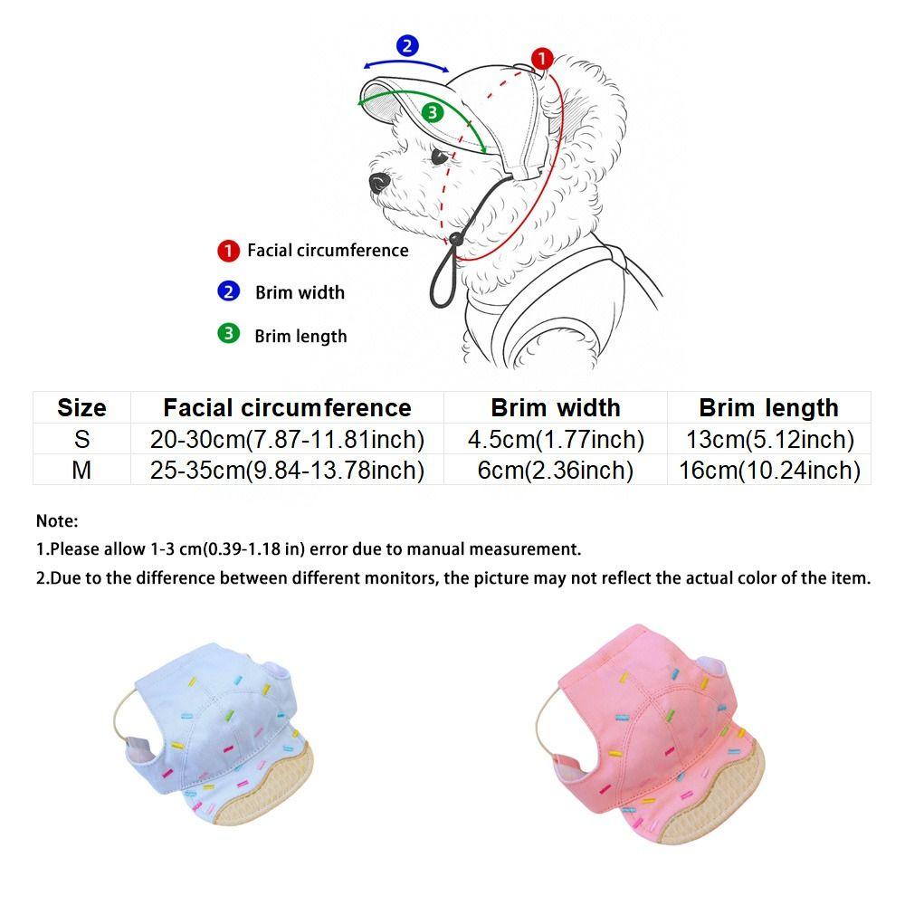 Ice Cream Pattern Dog Fisherman Hat Sun Protection Dog Visor Hat Pet Sun Hat  Dogs Cats