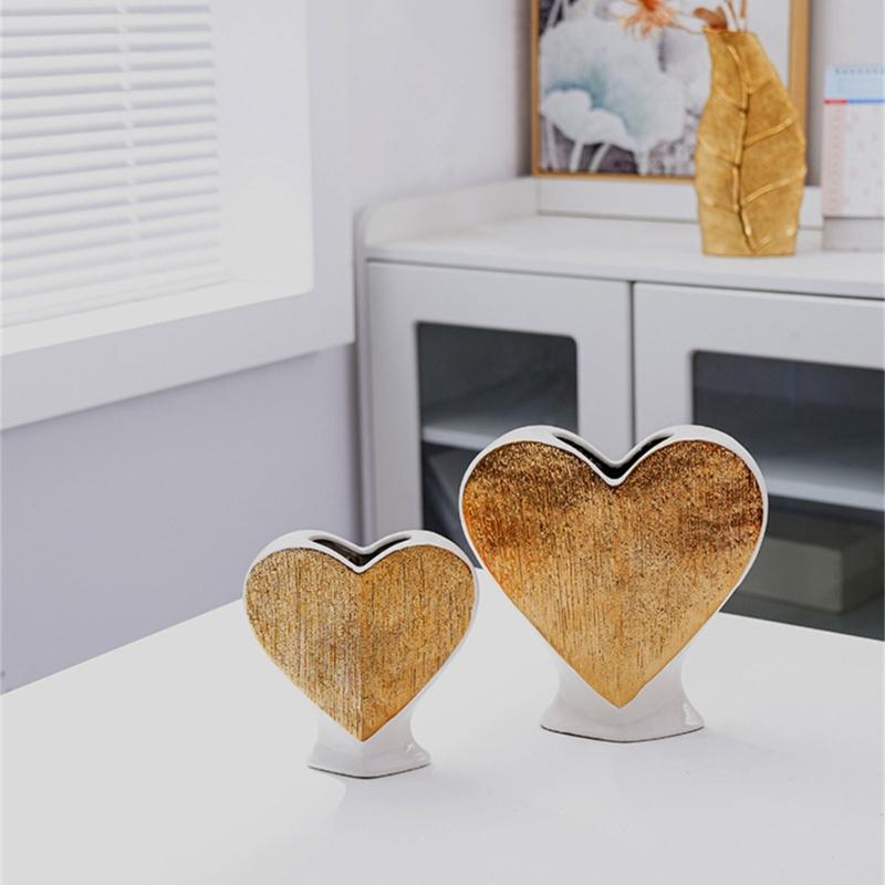 Flower Vase Heart Shaped Flower Pots Unique Decorative Vase for Home Wedding Valentines Day Gift Desktop Living Room