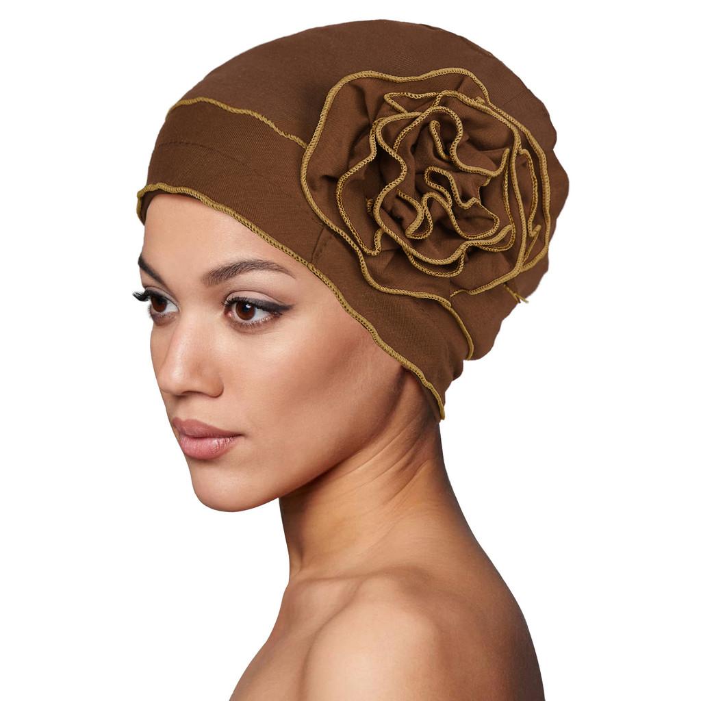 Turban Womens Floral Stretch Care Hat For Summer And Winter Fashion Accessories