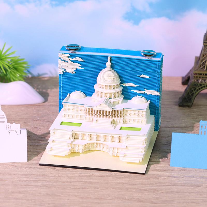 3D Paper Carving Art Craftwork Memo Pad Notepad Note Pad Desk Decoration Creative Diy Decorative Gift For Christmas Housewarming