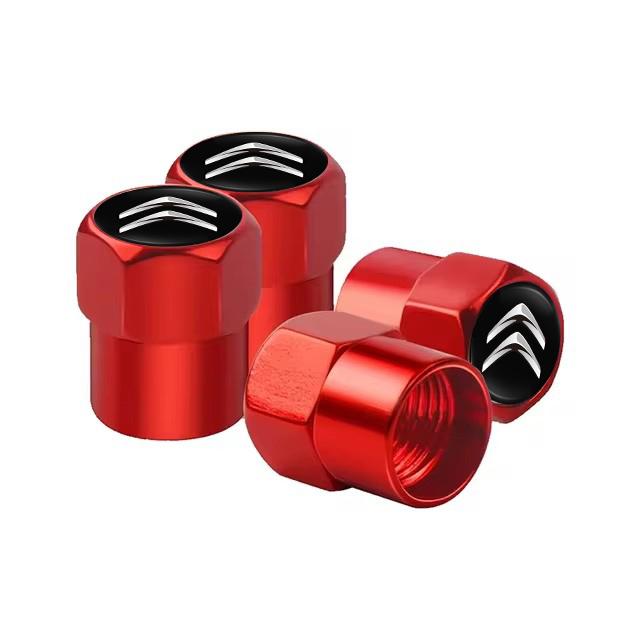 4Pcs Alloy Car Valve Cap Wheel Valves Dust Cover Tire Accessories For Citroen e-C3 e-C4 X C5X C3 C4 Cactus Picasso C-Crosser C6