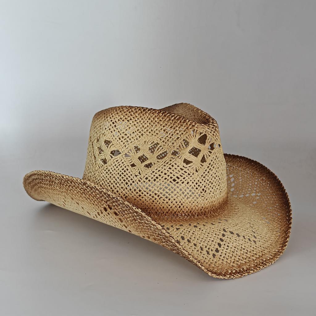new Men Cowboy Straw hat women Fashion Large Brim straw hat with belt Party Outdoor summer cowgirl beach Sun Hat sombrero vaquer