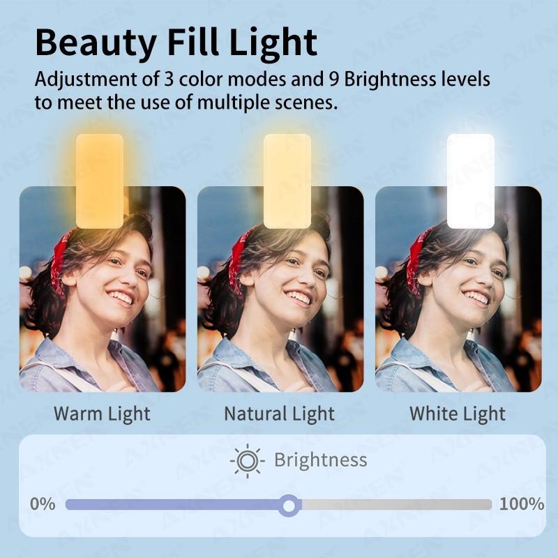 Q18 Gimbal Stabilizer Desktop 360° Surround Shot Smartphone Selfie Stick Tripod with Fill Light for Android IOS