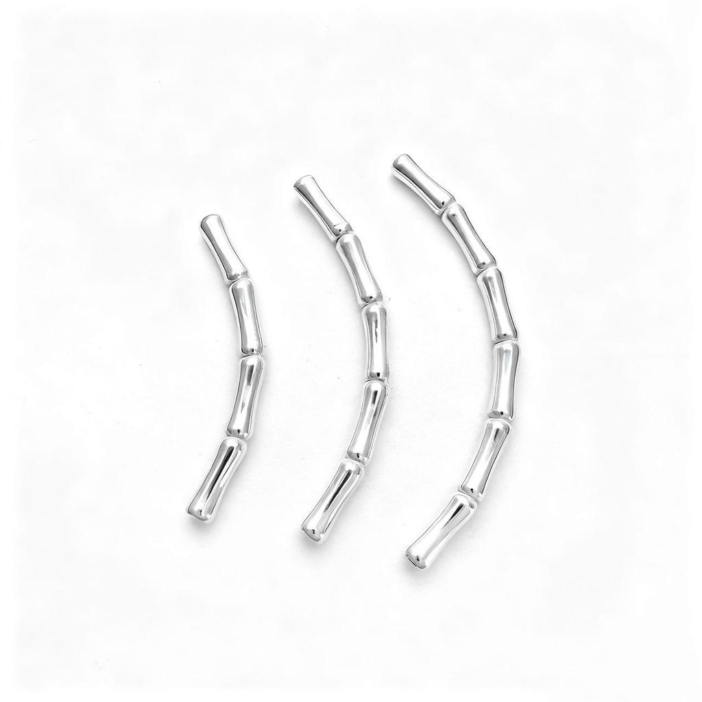S925 Sterling Silver Bamboo Beads for DIY Bracelet/Necklace Weaving