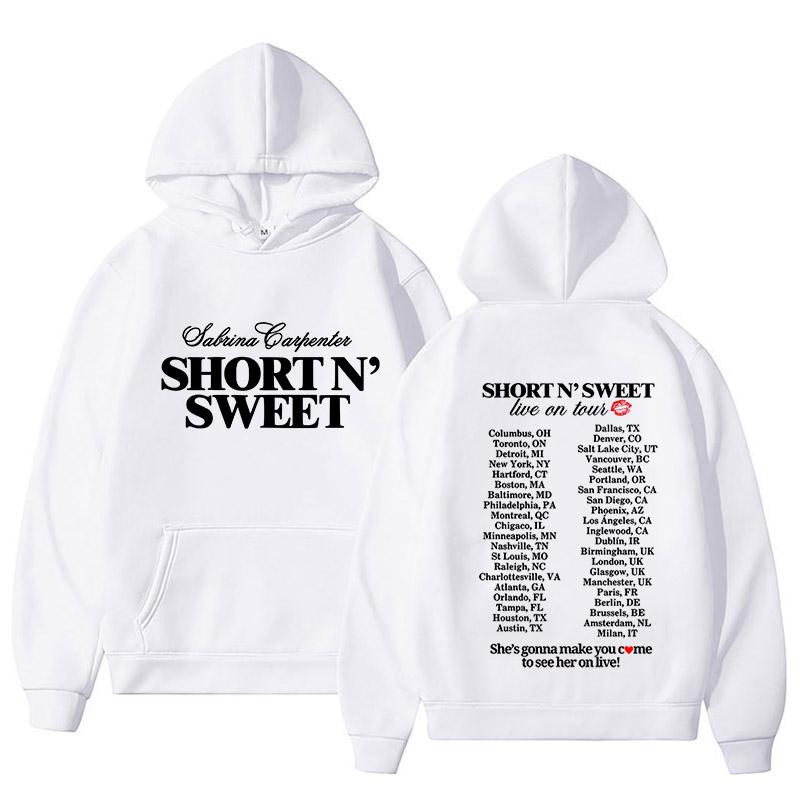 Sabrina Carpenter Short N Sweet Live Tour 2025 Hoodie Fashion Unisex Harajuku Hip Hop Hoodies Autumn Winter Vintage Pullovers