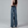 Women's Vintage High Waist Wide Leg Jeans: Retro Washed, Loose Fit, Plus Size, Floor-Length, Casual Drape Style