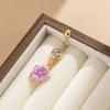 Ingemark Sommer Neu Edelstahl Tropföl Blume Anhänger Bauchnabelpiercing Damen Sexy Goldfarbe Zirkon Piercing Körperschmuck