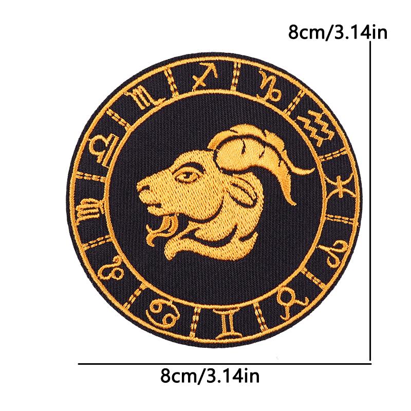 12 Zodiac Signs Embroidery Patch Iron On Patches Complete Set Horoscope Constellation Design for Jacket Backpack Daily Decor