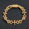 Hip Hop 8-Shape Thorn Cross Bracelet Cuban Chain Men's Zircon Personalized Trendy Jewelry