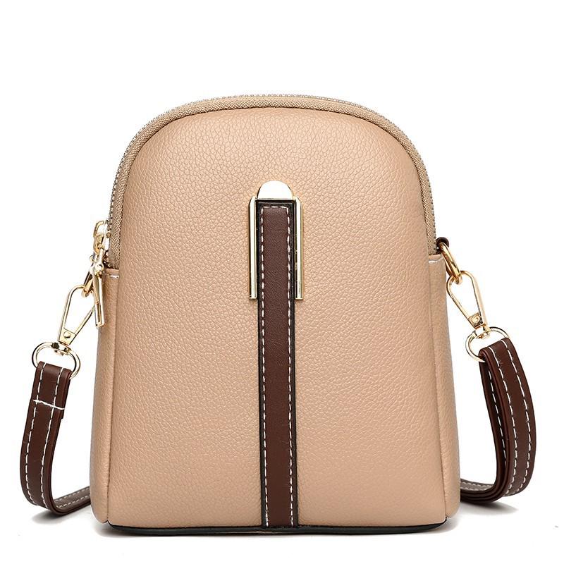 Women s 2025 Summer Mini Soft Leather Coin Purse & Phone Crossbody Bag - Versatile Vertical Shoulder Handbag хаки