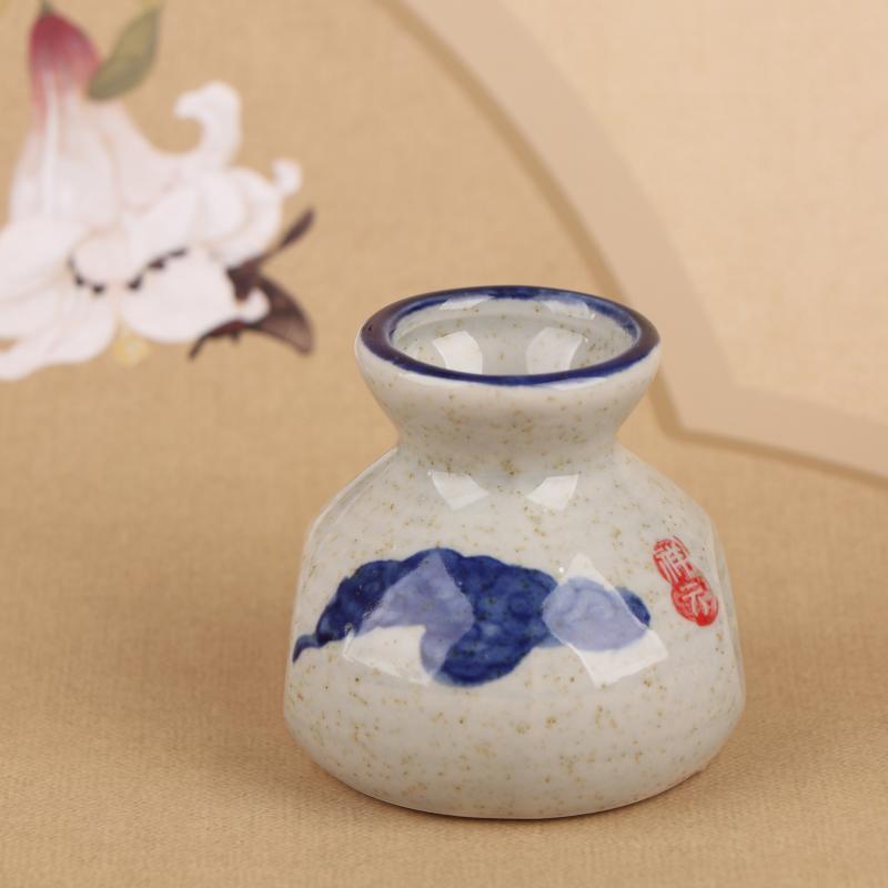 Chinese Style Ceramic Toothpick Holder Mini Retro Cotton Swab Storage Jar Simple Small Vases Decor Toothpick Dispenser Box