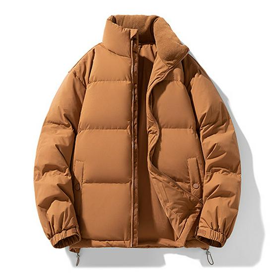 Men's Winter Stand Collar Down Jacket - 90% Down, Thickened, Warm, Trendy Design for Couples