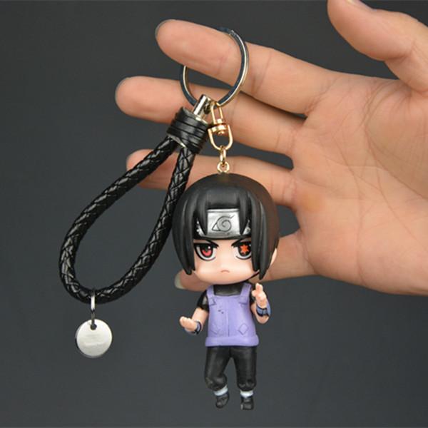 Naruto Anime Figure Keychain Haruno Sakura Hatake Kakashi Gaara Uzumaki Naruto PVC Pendant key Rings Kids Birthday Toy Gift