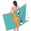 Perry das Schnabeltier Strandtuch Einseitiger Druck Weiches Mikrofaser-Saugfähiges Handtuch Für Pool Strand Badezeit Spielerisches Cartoon-Geschenk